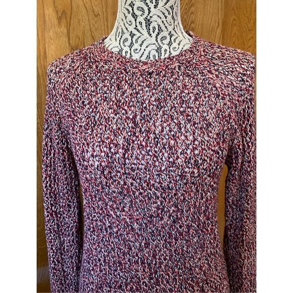 Isabel Marant Étoile Open‎ Knit Cotton Crewneck Sweater Red Multi Size XS - Picture 10 of 12